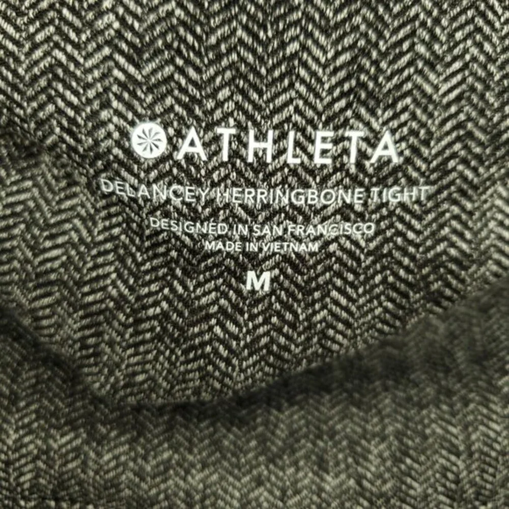 Athleta Delancey Herringbone Tight M Black/Abalone Gray